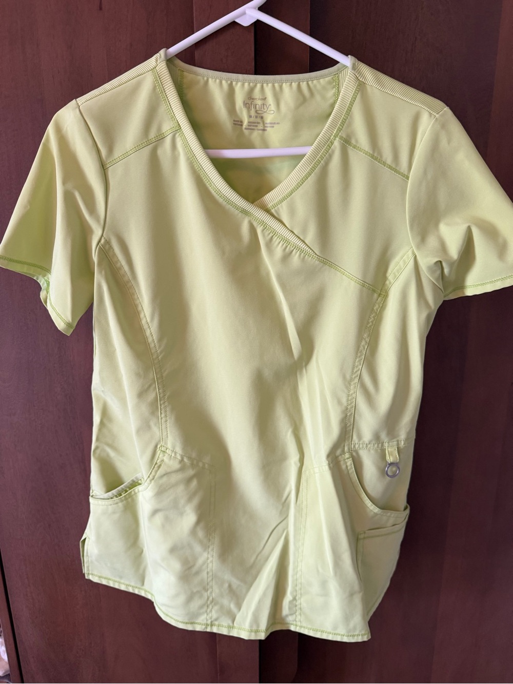 Women's V-Neck Scrub Top in Lime Green